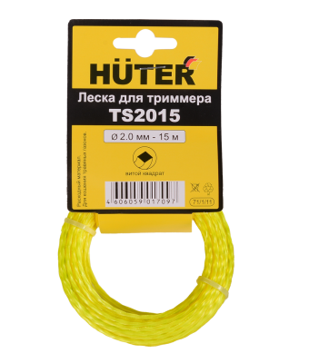 Леска HUTER  TS2015 в Краснодаре длина: 15 м, толщина: 2 мм, сечение: витой квадрат